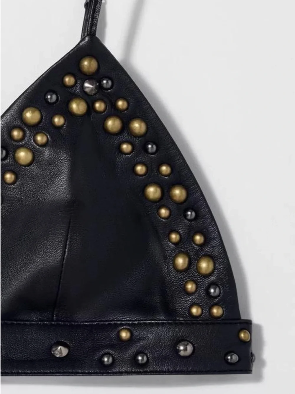 NWT. Zara/Kate Moss/Bobby Special Collaboration Black Leather Triangle. Size L.